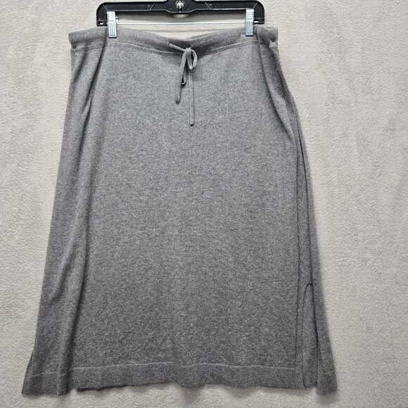 Pure Jill Sweater Skirt Straight Pencil Drawstring Waist XLARGE Gray Minimal Cla - Picture 1 of 7